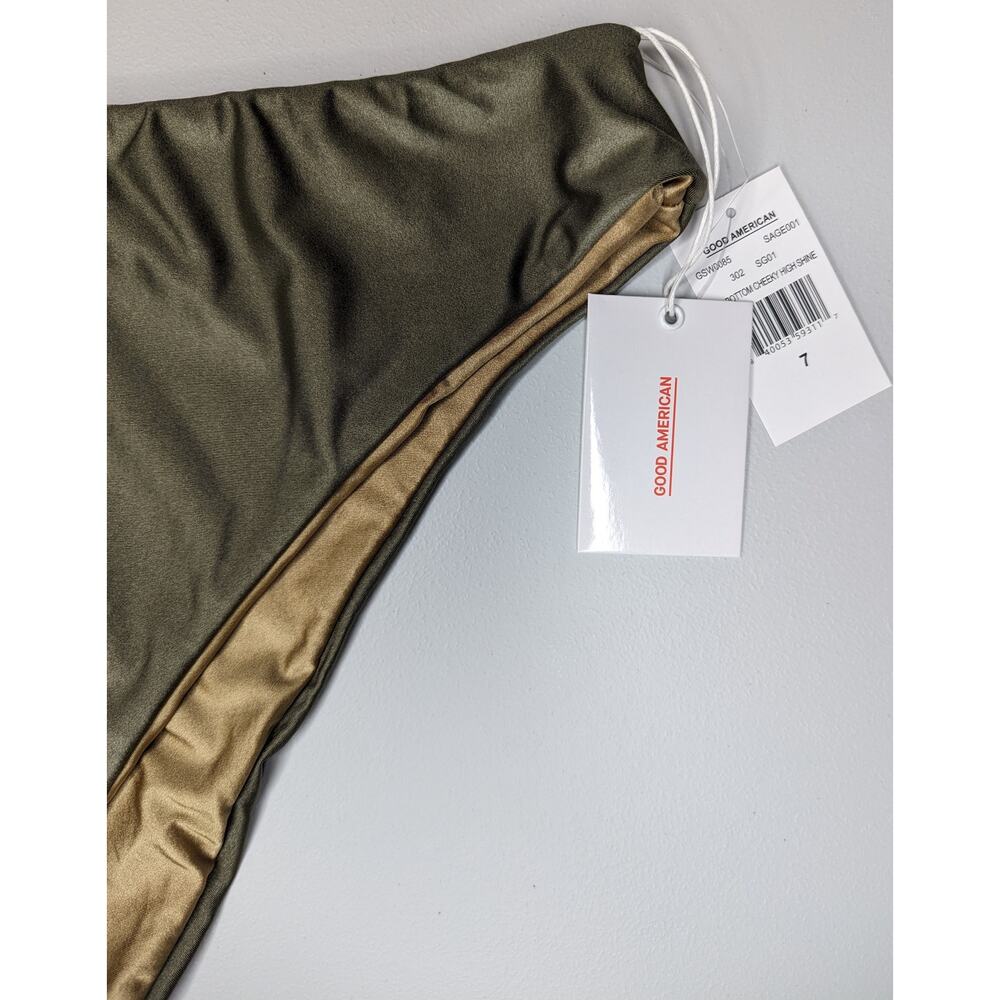 Good American Bikini Bottoms Reversible Sage Green Size GA 7 - 4xl - Picture 8 of 11